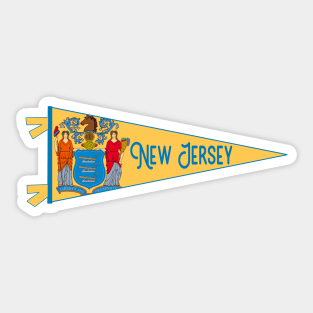 New Jersey Flag Pennant Sticker